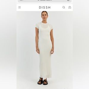 DISSH - HARPER IVORY CAP SLEEVE MIDI DRESS - NWT SIZE S